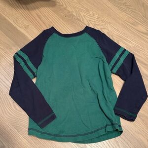 Long sleeve Hanna Andersson kids tee shirt blue green 120 size 7